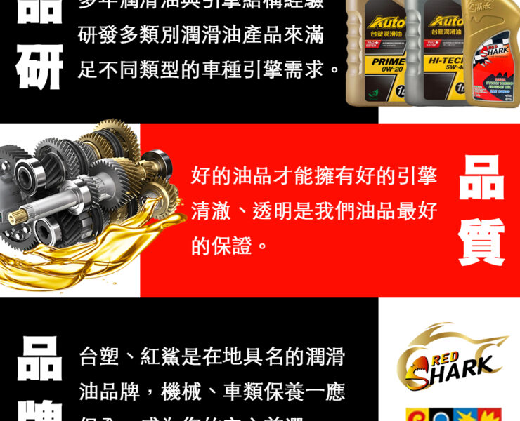 紅鯊機油品研、品質、品牌介紹